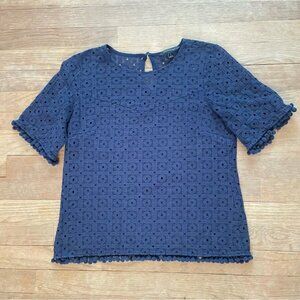 Banana Republic short sleeve geometric lined shirt top size small S B13